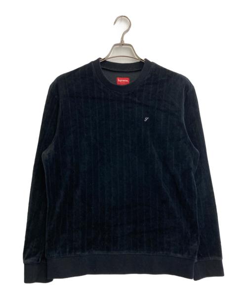 SUPREME（シュプリーム）SUPREME (シュプリーム) 16AW velour crewneck ブラック サイズ:SIZE Mの古着・服飾アイテム
