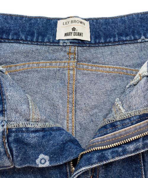 Lily Brown（リリーブラウン）Lily Brown (リリーブラウン) MARY QUANT (マリークヮント) デイジー柄ワイドデニムパンツ ブルー サイズ:０の古着・服飾アイテム