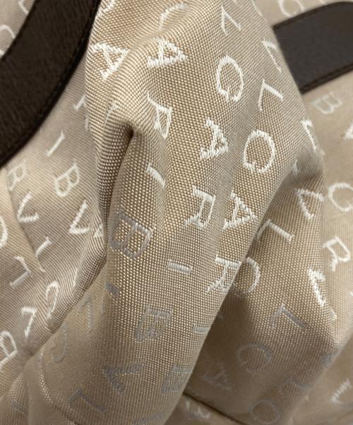 BVLGARI（ブルガリ）BVLGARI (ブルガリ) ロゴマニアトートバッグ ベージュ×ブラウンの古着・服飾アイテム