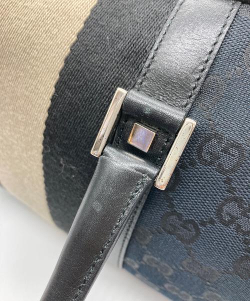 GUCCI（グッチ）GUCCI (グッチ) GGキャンバス ボストンバッグ ブラックの古着・服飾アイテム