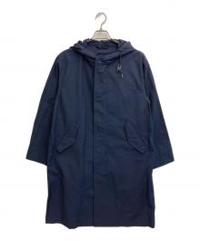 BROOKS BROTHERS（ブルックスブラザーズ）の古着「コットンナイロンフーデッドコート」｜ネイビー