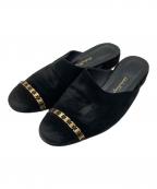 Salvatore Ferragamoサルヴァトーレ フェラガモ）の古着「Muggia チェーンフラットミュール」｜ブラック