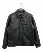 Schottショット）の古着「LEATHER TRUCKER JACKET」｜ブラック