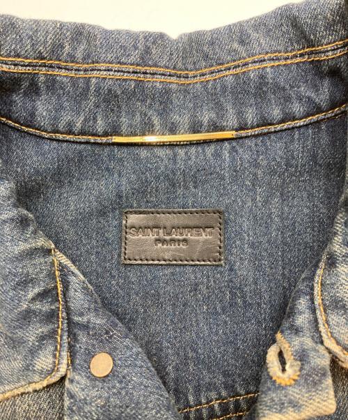 Saint Laurent Paris（サンローランパリ）Saint Laurent Paris (サンローランパリ) ダメージ加工デニムジャケット インディゴ サイズ:XSの古着・服飾アイテム