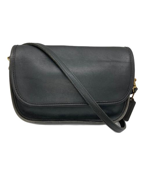 COACH（コーチ）COACH (コーチ) フラップレザーショルダーバッグ ブラックの古着・服飾アイテム