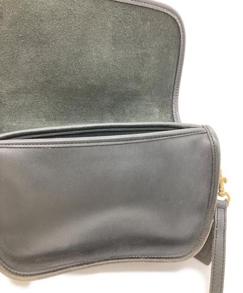COACH（コーチ）COACH (コーチ) フラップレザーショルダーバッグ ブラックの古着・服飾アイテム