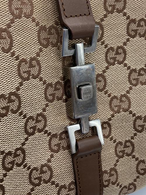 GUCCI（グッチ）GUCCI (グッチ) GGキャンバス ジャッキーハンドバッグ ブラウンの古着・服飾アイテム
