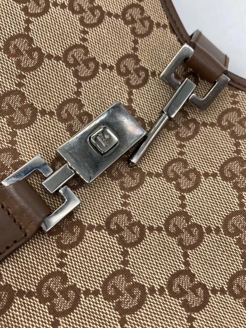 GUCCI（グッチ）GUCCI (グッチ) GGキャンバス ジャッキーハンドバッグ ブラウンの古着・服飾アイテム