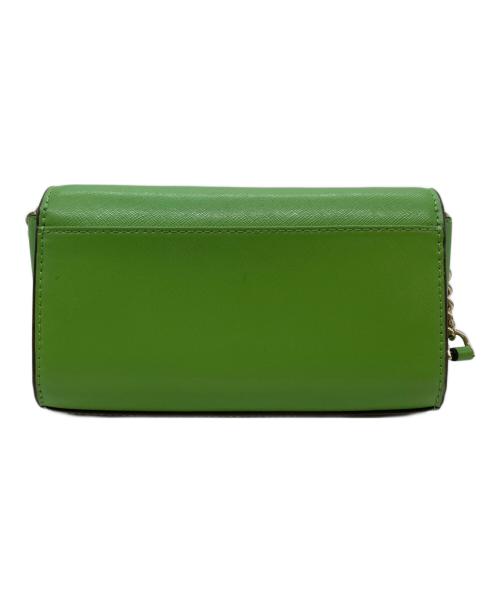 Kate Spade（ケイトスペード）Kate Spade (ケイトスペード) サフィアーノレザー フラップショルダーバッグ グリーンの古着・服飾アイテム