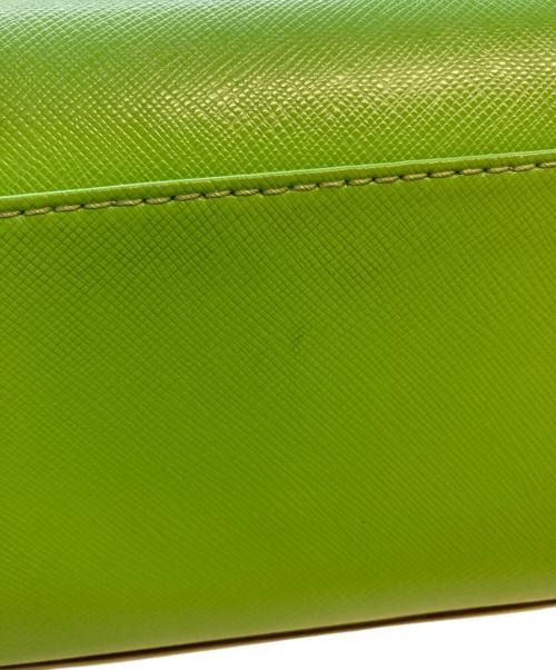 Kate Spade（ケイトスペード）Kate Spade (ケイトスペード) サフィアーノレザー フラップショルダーバッグ グリーンの古着・服飾アイテム