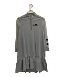RED VALENTINO（レッドヴァレンティノ）の古着「ハーフジップジャージーワンピース」｜グレー