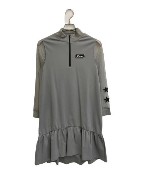 RED VALENTINO（レッドヴァレンティノ）RED VALENTINO (レッドヴァレンティノ) ハーフジップジャージーワンピース グレー サイズ:Sの古着・服飾アイテム