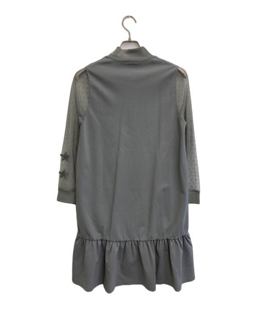 RED VALENTINO（レッドヴァレンティノ）RED VALENTINO (レッドヴァレンティノ) ハーフジップジャージーワンピース グレー サイズ:Sの古着・服飾アイテム