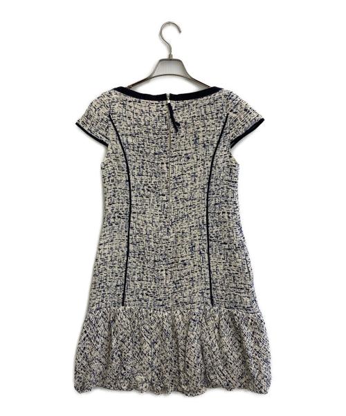 FOXEY（フォクシー）FOXEY (フォクシー) バルーンスカートツイードワンピース アイボリー×ネイビー サイズ:SIZE 40の古着・服飾アイテム