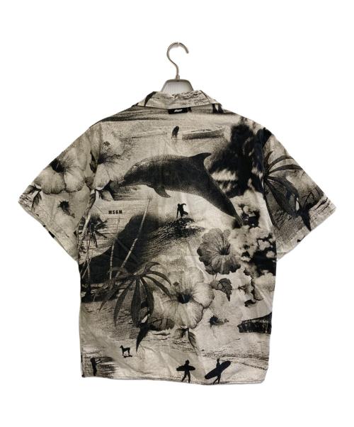 MSGM（エムエスジーエム）MSGM (エムエスジーエム) Dreaming グラフィックS/Sシャツ ベージュ×ブラック サイズ:15　1/2の古着・服飾アイテム