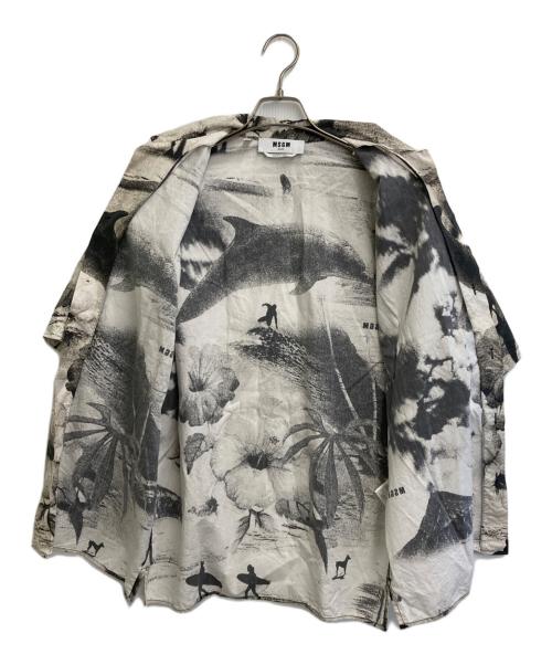 MSGM（エムエスジーエム）MSGM (エムエスジーエム) Dreaming グラフィックS/Sシャツ ベージュ×ブラック サイズ:15　1/2の古着・服飾アイテム