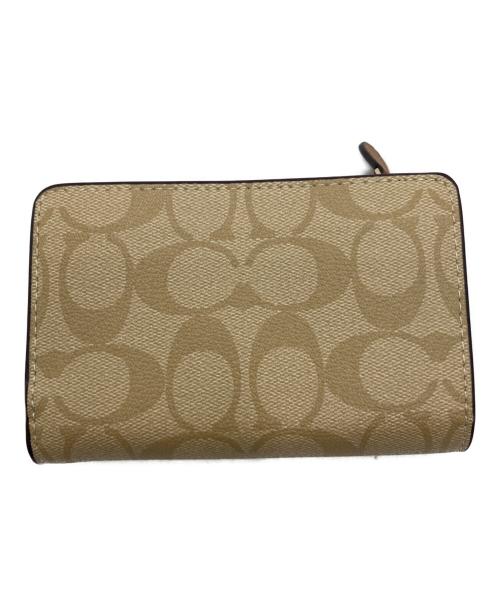 COACH（コーチ）COACH (コーチ) ミディアム コーナー ジップ ウォレット シグネチャー キャンバス ブラウンの古着・服飾アイテム
