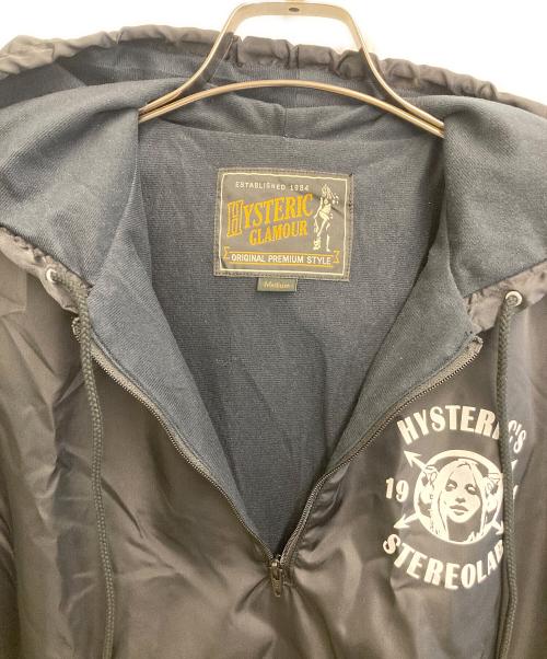 Hysteric Glamour（ヒステリックグラマー）Hysteric Glamour (ヒステリックグラマー) ナイロンハーフジップパーカー ブラック サイズ:Mの古着・服飾アイテム