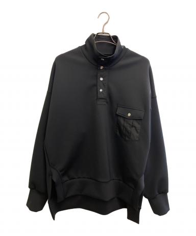 Ujoh ウジョー 切替アシンメトリー プルオーバー スウェット 紺 ​ 中古・古着通販】Ujoh (ウジョー) 異素材コンビスウェット ブラック