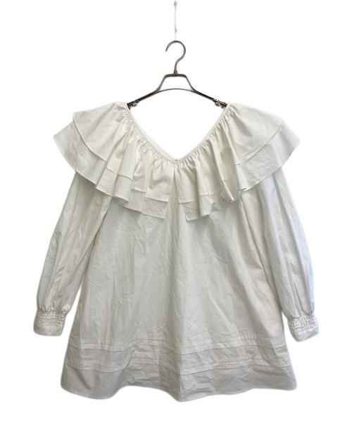 Rosarymoon（ロザリームーン）Rosarymoon (ロザリームーン) Frill Collar Tunic ホワイト サイズ:SIZE Freeの古着・服飾アイテム