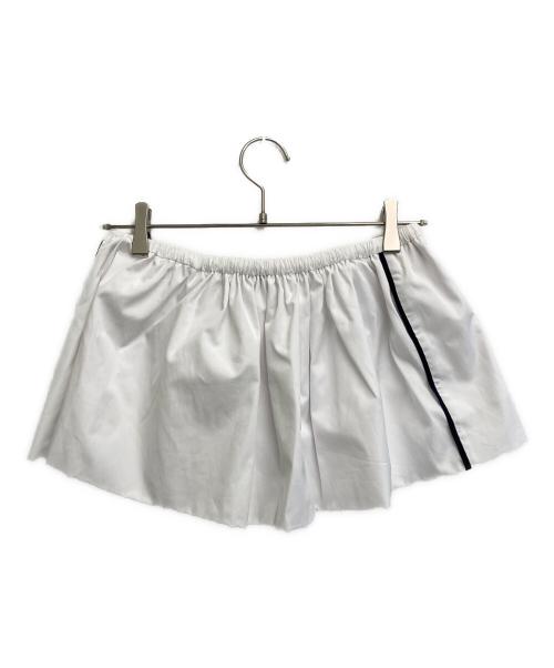MIU MIU（ミュウミュウ）MIU MIU (ミュウミュウ) サイドラインミニスカート ホワイト×ネイビー サイズ:SIZE 40の古着・服飾アイテム