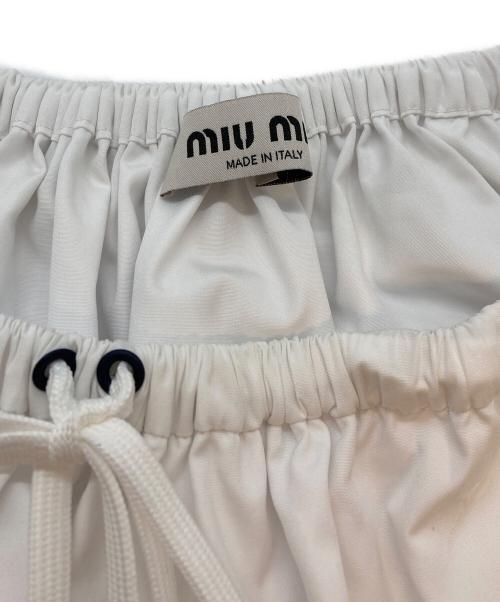 MIU MIU（ミュウミュウ）MIU MIU (ミュウミュウ) サイドラインミニスカート ホワイト×ネイビー サイズ:SIZE 40の古着・服飾アイテム