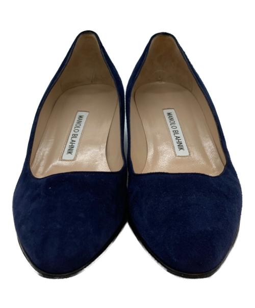 Manolo Blahnik（マノロブラニク）Manolo Blahnik (マノロブラニク) スウェードパンプス ネイビー サイズ:37の古着・服飾アイテム