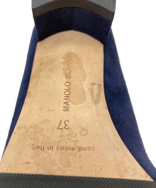 Manolo Blahnik（マノロブラニク）Manolo Blahnik (マノロブラニク) スウェードパンプス ネイビー サイズ:37の古着・服飾アイテム