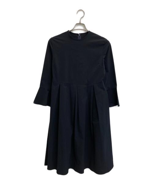 BALLSEY（ボールジィ）BALLSEY (ボールジィ) ストレッチタフタ ボックスタックワンピース ネイビー サイズ:SIZE 34の古着・服飾アイテム