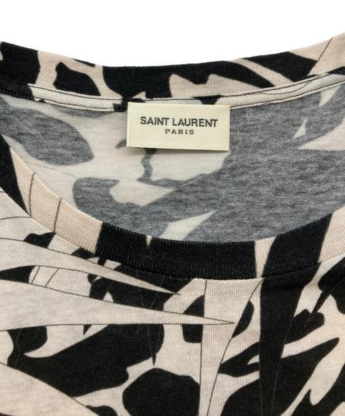 Saint Laurent Paris（サンローランパリ）Saint Laurent Paris (サンローランパリ) ジャングルフラワープリントTシャツ アイボリー×ブラック サイズ:SIZE XSの古着・服飾アイテム