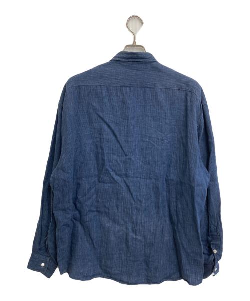 Porter Classic（ポータークラシック）Porter Classic (ポータークラシック) Roll Up Linen Stripe Shirt ネイビー サイズ:SIZE Lの古着・服飾アイテム