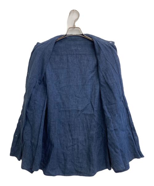 Porter Classic（ポータークラシック）Porter Classic (ポータークラシック) Roll Up Linen Stripe Shirt ネイビー サイズ:SIZE Lの古着・服飾アイテム
