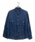 Porter Classic（ポータークラシック）の古着「Roll Up Linen Stripe Shirt」｜ネイビー