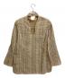 Mame Kurogouchi (マメクロゴウチ) Ribbon Stripe High Neck Top ベージュ×ホワイト サイズ:SIZE 1 未使用品：18000円