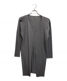 PLEATS PLEASE（プリーツプリーズ）の古着「プリーツカーディガン」｜グレー