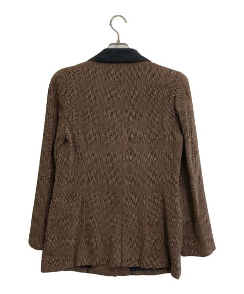 Christian Dior Sports（クリスチャン ディオールスポーツ）Christian Dior Sports (クリスチャン ディオールスポーツ) ウールヘリンボーンテーラードジャケット ブラウン×ブラック サイズ:SIZE Mの古着・服飾アイテム