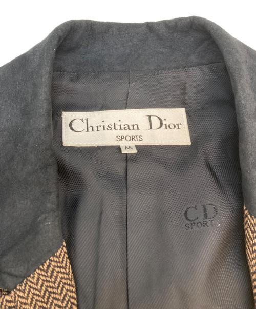 Christian Dior Sports（クリスチャン ディオールスポーツ）Christian Dior Sports (クリスチャン ディオールスポーツ) ウールヘリンボーンテーラードジャケット ブラウン×ブラック サイズ:SIZE Mの古着・服飾アイテム