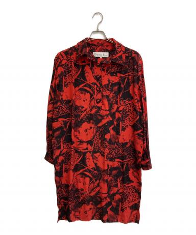 20839✨️クリスチャンディオール 花柄 長袖 シルクドレス ワンピース M 中古・古着通販】Christian Dior (クリスチャン ディオール) 総柄