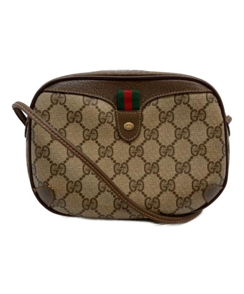 GUCCI（グッチ）GUCCI (グッチ) GGプラス シェリーラインショルダーバッグ ブラウンの古着・服飾アイテム