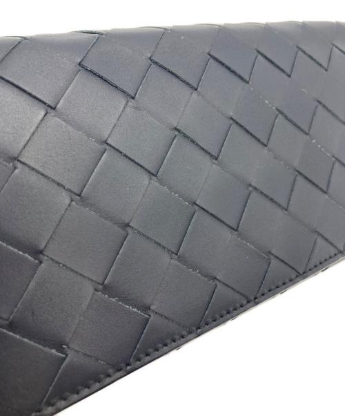 BOTTEGA VENETA（ボッテガベネタ）BOTTEGA VENETA (ボッテガベネタ) マキシイントレチャート フラップロングウォレット ネイビー×イエローの古着・服飾アイテム