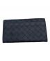 BOTTEGA VENETA (ボッテガベネタ) マキシイントレチャート フラップロングウォレット ネイビー×イエロー：35000円