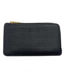 LOEWE（ロエベ）の古着「Repeat Coin Card Holder Emboss Silk Calf」｜ブラック