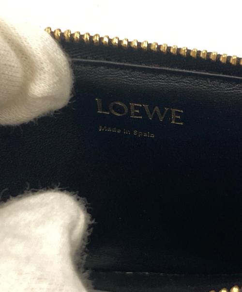 LOEWE（ロエベ）LOEWE (ロエベ) Repeat Coin Card Holder Emboss Silk Calf ブラックの古着・服飾アイテム