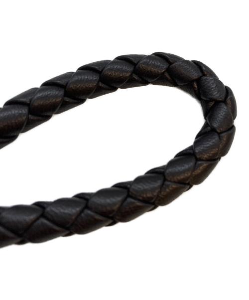 BOTTEGA VENETA（ボッテガベネタ）BOTTEGA VENETA (ボッテガベネタ) イントレチャート キーリング ブラック×ゴールドの古着・服飾アイテム