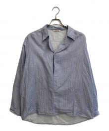 AURALEE（オーラリー）の古着「GIZA LIGHT WEIGHT DOUBLE-CLOTH P/O SHIRTS」｜ブルー×ホワイト