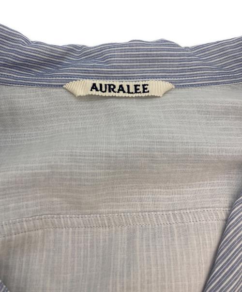AURALEE（オーラリー）AURALEE (オーラリー) GIZA LIGHT WEIGHT DOUBLE-CLOTH P/O SHIRTS ブルー×ホワイト サイズ:SIZE 3の古着・服飾アイテム