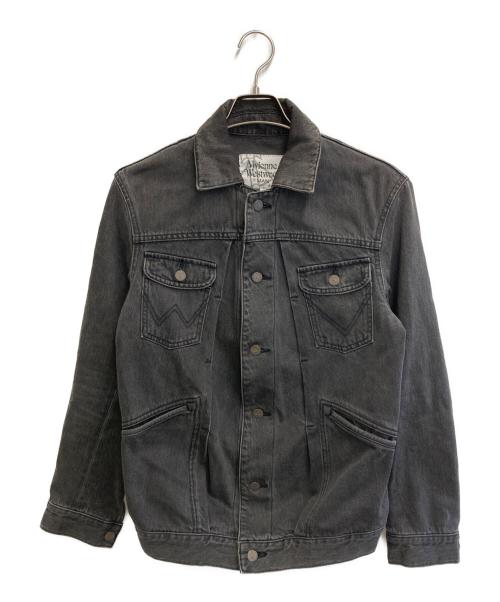 Vivienne Westwood man（ヴィヴィアン ウェストウッド マン）Vivienne Westwood man (ヴィヴィアン ウェストウッド マン) バックペイントデニムジャケット グレー サイズ:SIZE 44の古着・服飾アイテム