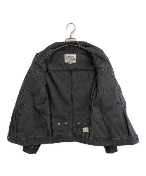 Vivienne Westwood man（ヴィヴィアン ウェストウッド マン）Vivienne Westwood man (ヴィヴィアン ウェストウッド マン) バックペイントデニムジャケット グレー サイズ:SIZE 44の古着・服飾アイテム