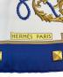 HERMES (エルメス) カレ90 シルクスカーフ ホワイト×ネイビー：14000円