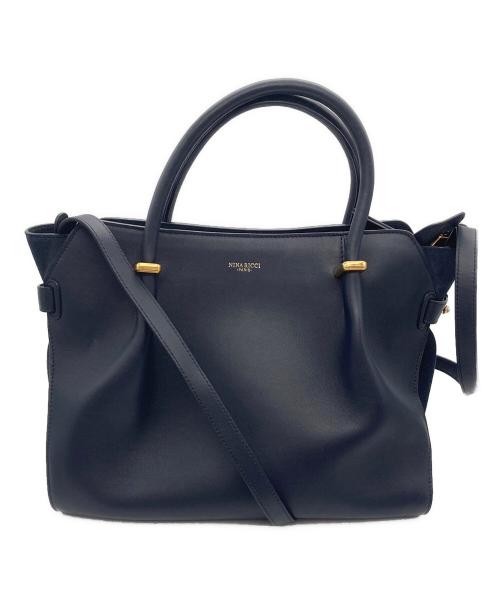 NINA RICCI（ニナリッチ）NINA RICCI (ニナリッチ) マルシェ 2WAYレザーバッグ ネイビーの古着・服飾アイテム